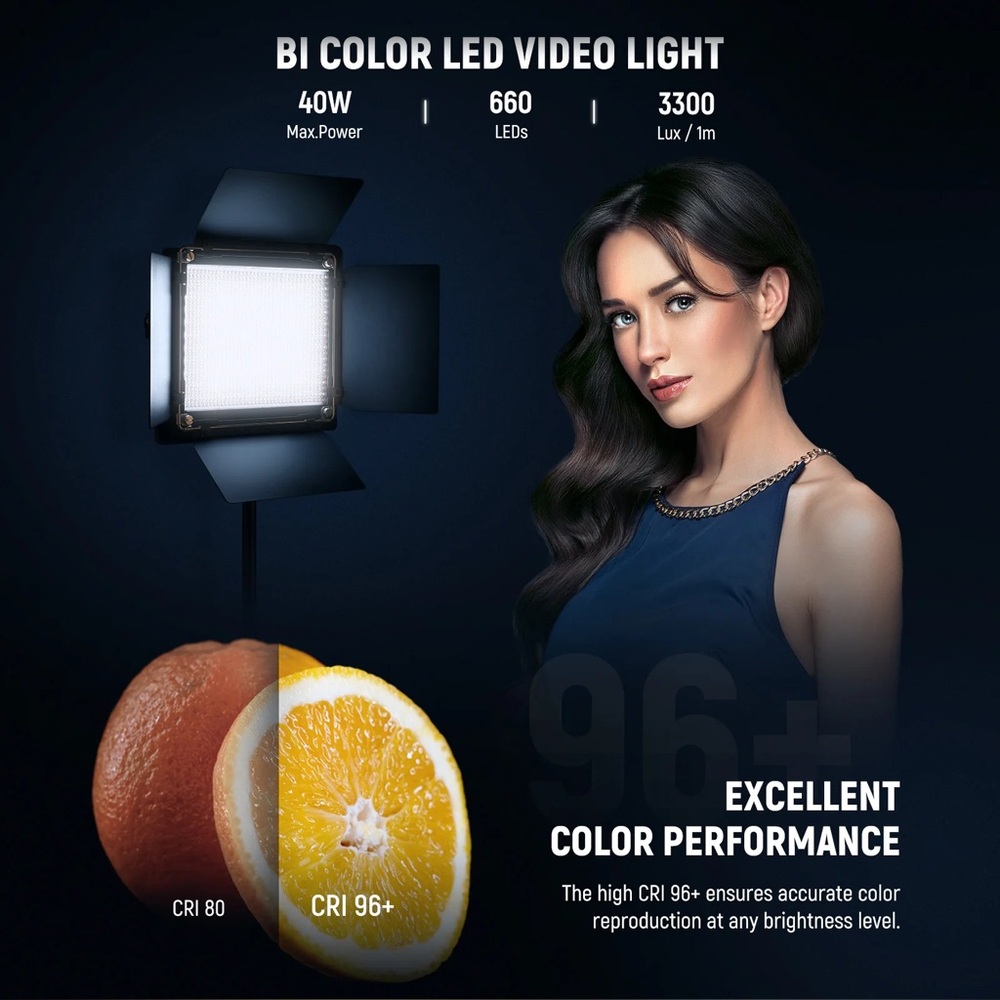 (2) NEEWER NL660 Bi-Color LED Video Light - Picture 2 of 9
